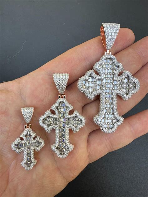 moissanite tupac cross pendant.